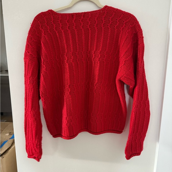 The Limited Vibrant Red Cable Knit Sweater - Picture 3 of 3